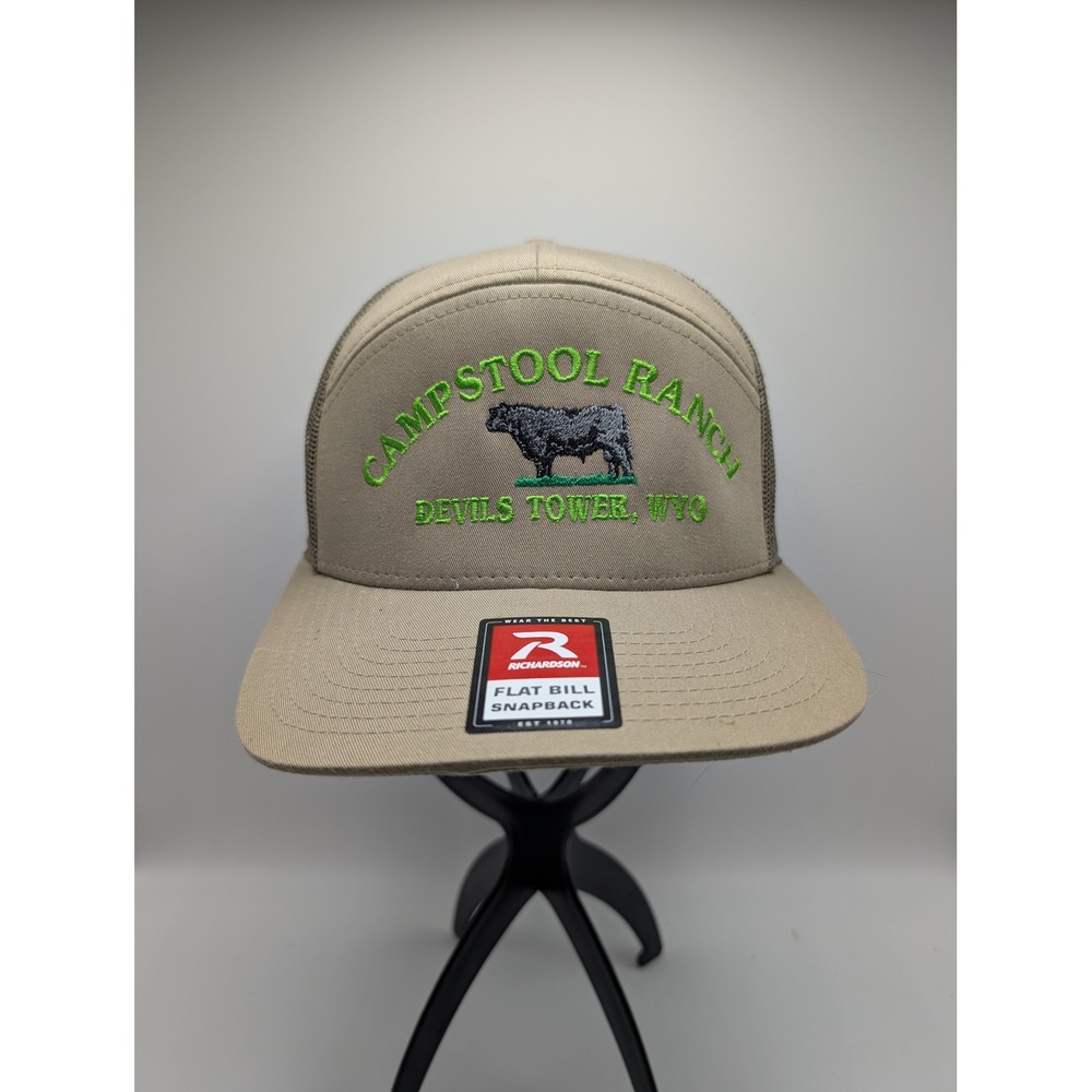 Richardson 168 Campstool Ranch Devils Tower Flat Bill Snapback Trucker Hat Tan